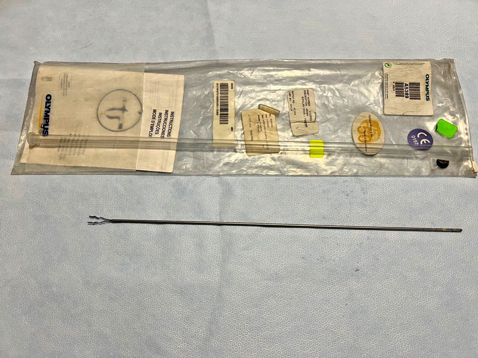 Olympus A5389 Laparoscopic Kleppinger Tweezer Forcep w/ Bipolar Jaws