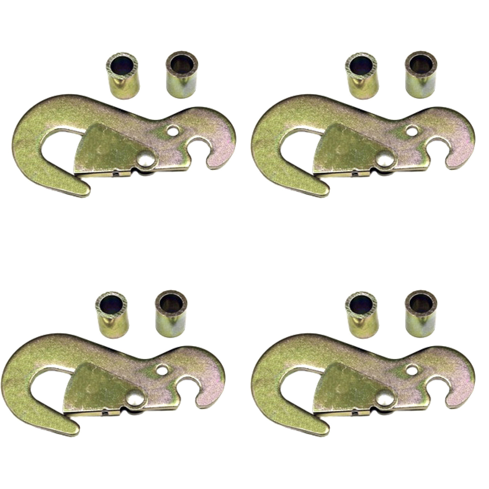 Snap Hooks and Spacers for 2" Tie Down Ratchets (4 Pack) Wheel Lift Tow
