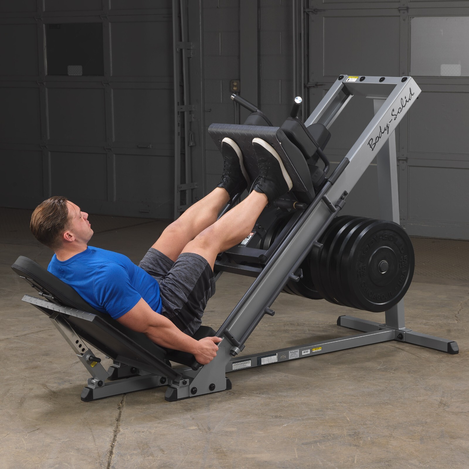 Leg Press Hack Squat Machine GLPH1100 BODY SOLID Gym Equipment BLACK FRAME