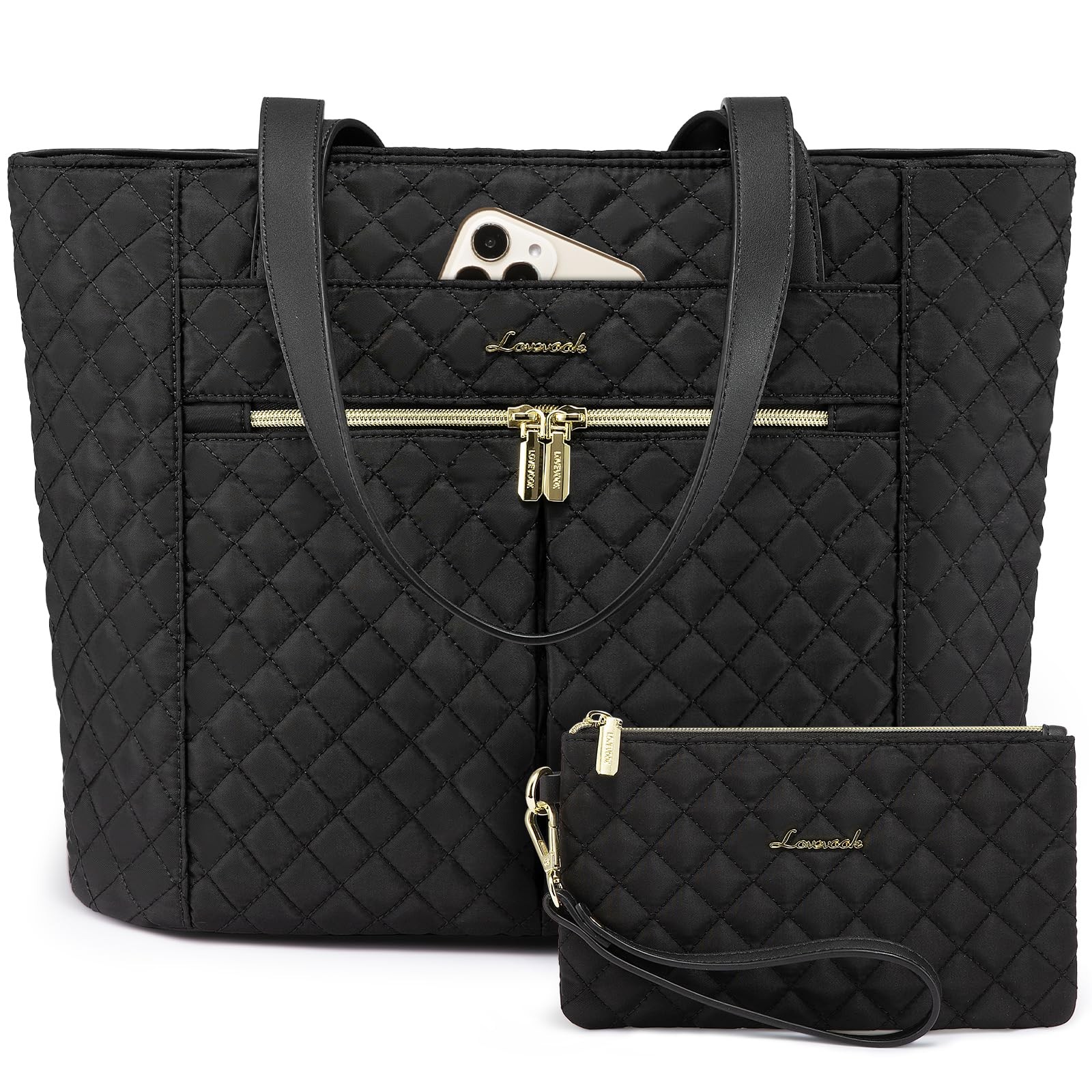 Laptop Bag for 15.6 inch,Diamond Quilted Work Tote Bags Womens Laptop Tote Co...