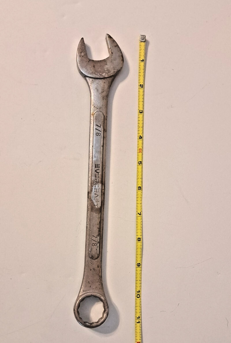 Evercraft 7/8 Combination Wrench 11 Inch Drop Forged Chrome Vanadium Steel USA