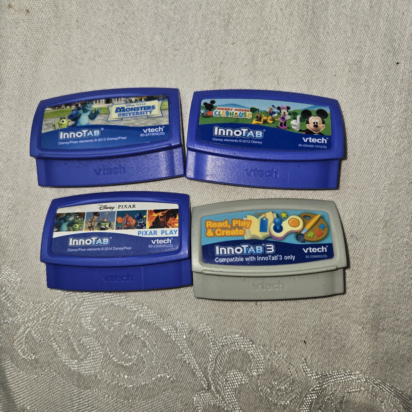 VTECH Innotab Games Lot of 4 Cartridges  Monsters Inc Pixar Club House Read Play