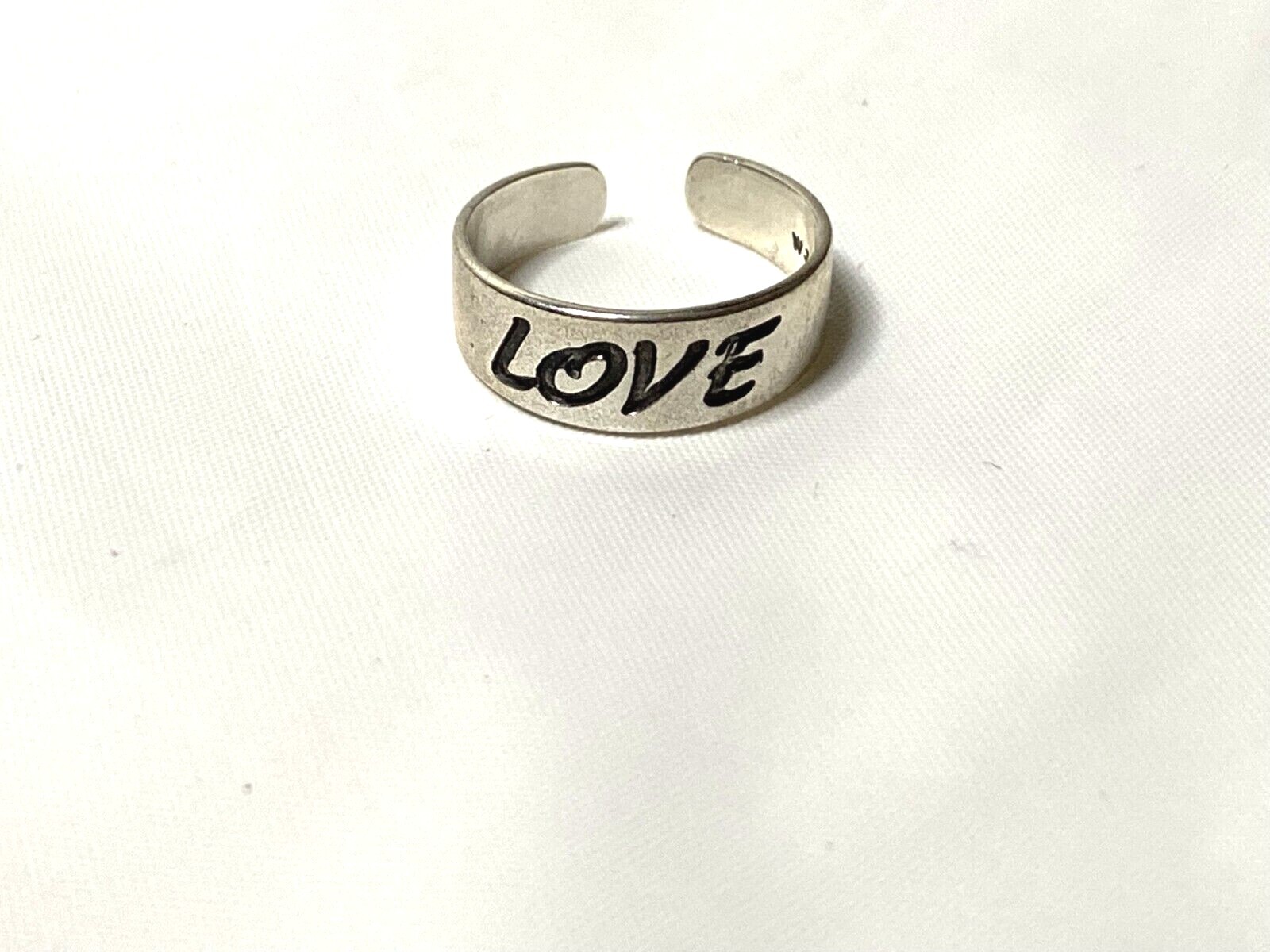 Sterling Silver Love Band Adjustable Toe Ring Size 4.5