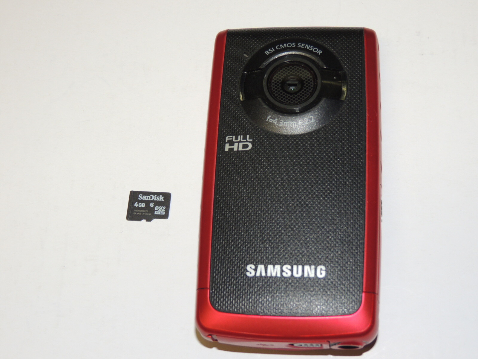 Samsung HMX-W190 Ruggedized Camcorder -  Black/Red - with 4GB MicroSD Card