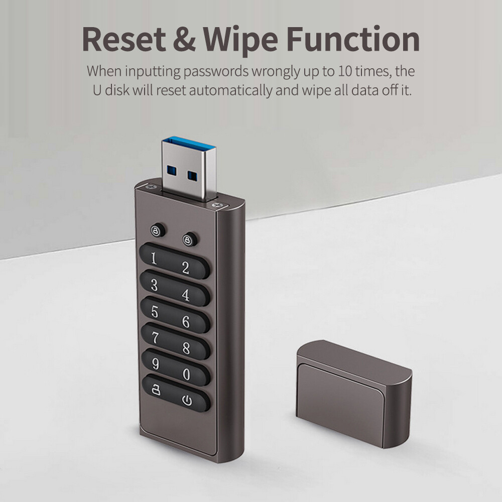 32GB 256-bit Encrypted USB Drive Password Secure Flash Drive USB3.0 U Disk S9M5