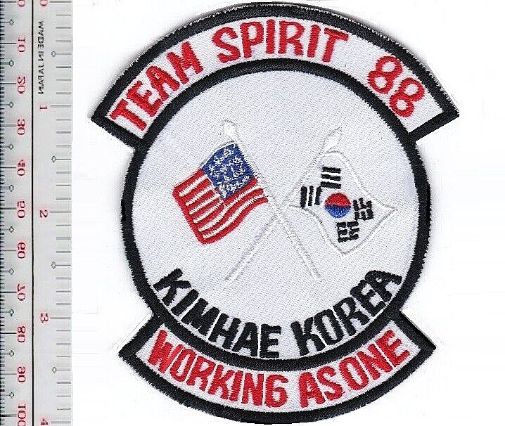 US Air Force  Kimhae Korea Working As One Team Spirit 1988 Patch vel NO TARIFF