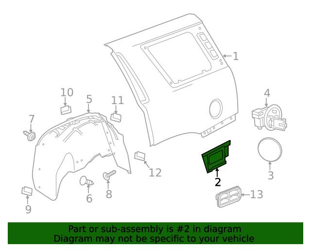 Genuine GM Driver Side Body Side Outer Panel Rear Lower Extension 22786533