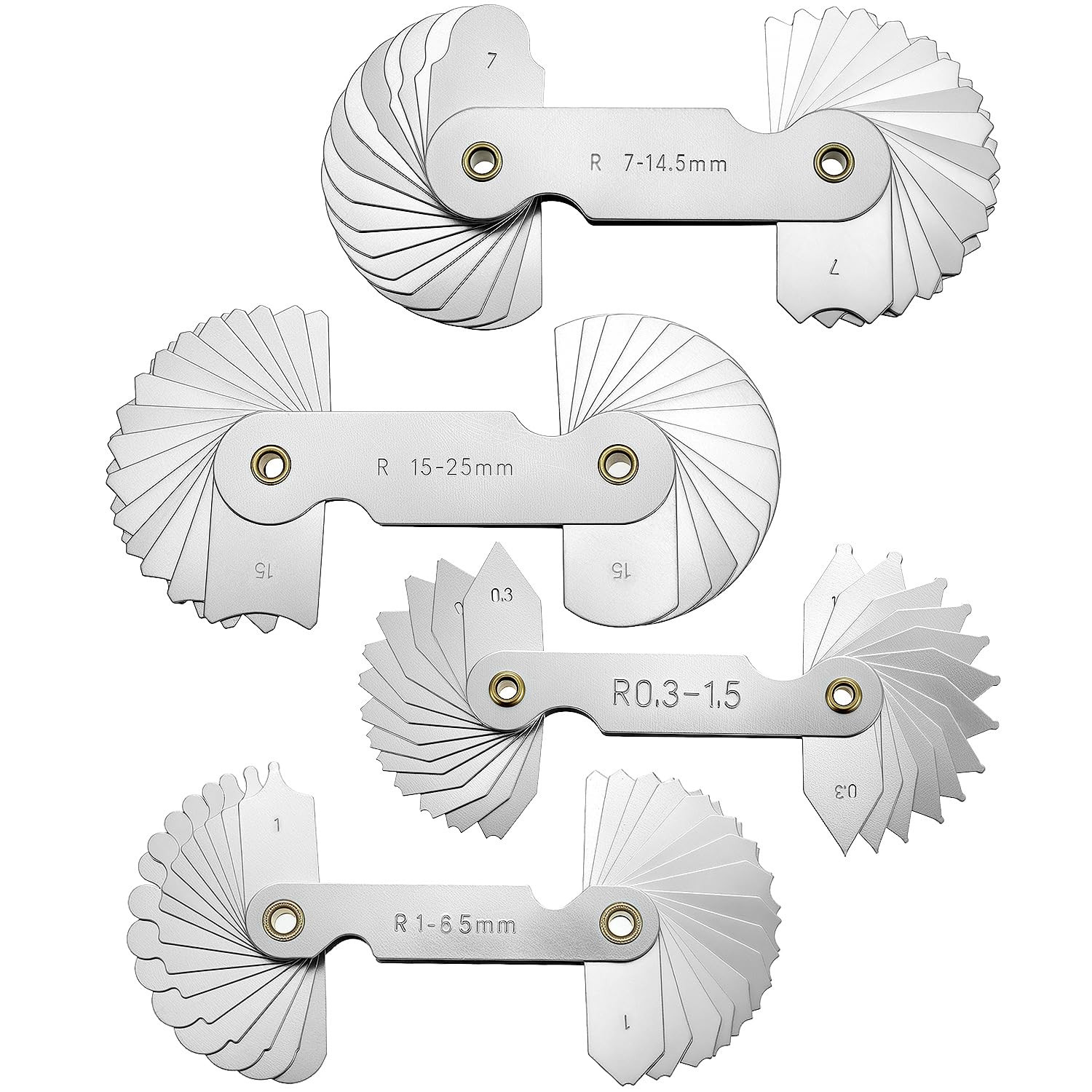 4 Pack Radius Gauge Set, Precision Stainless Steel Measurement Tool