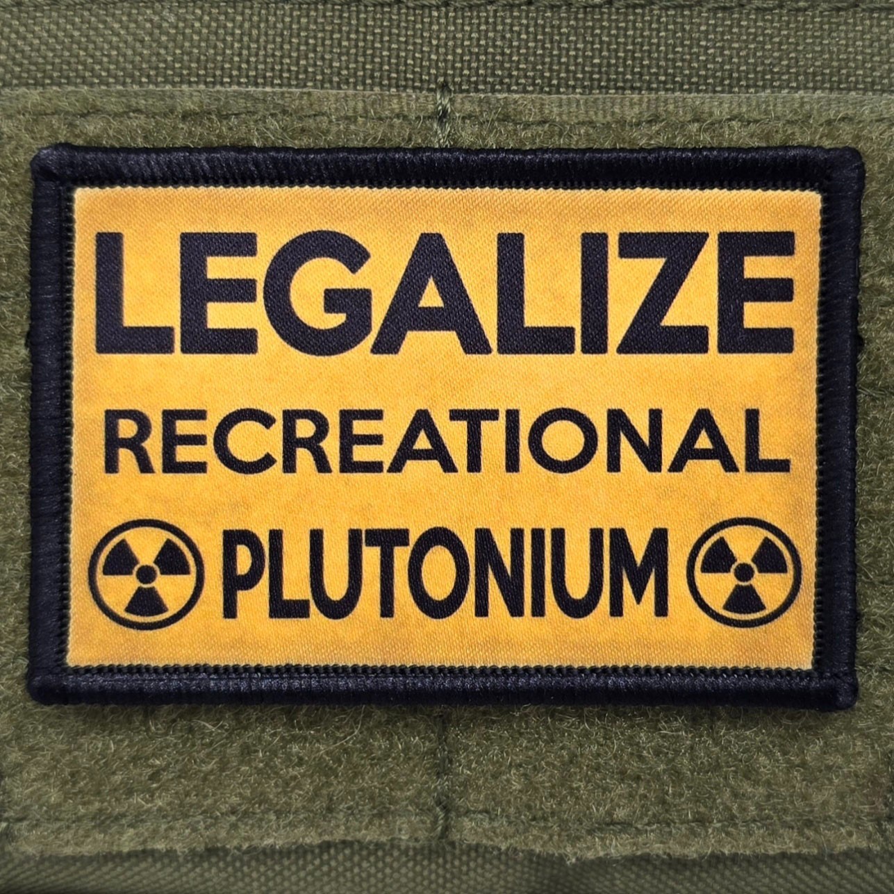 Legalize Plutonium Patch Moral Tactical Meme USA Flag Hook & Loop 3x2