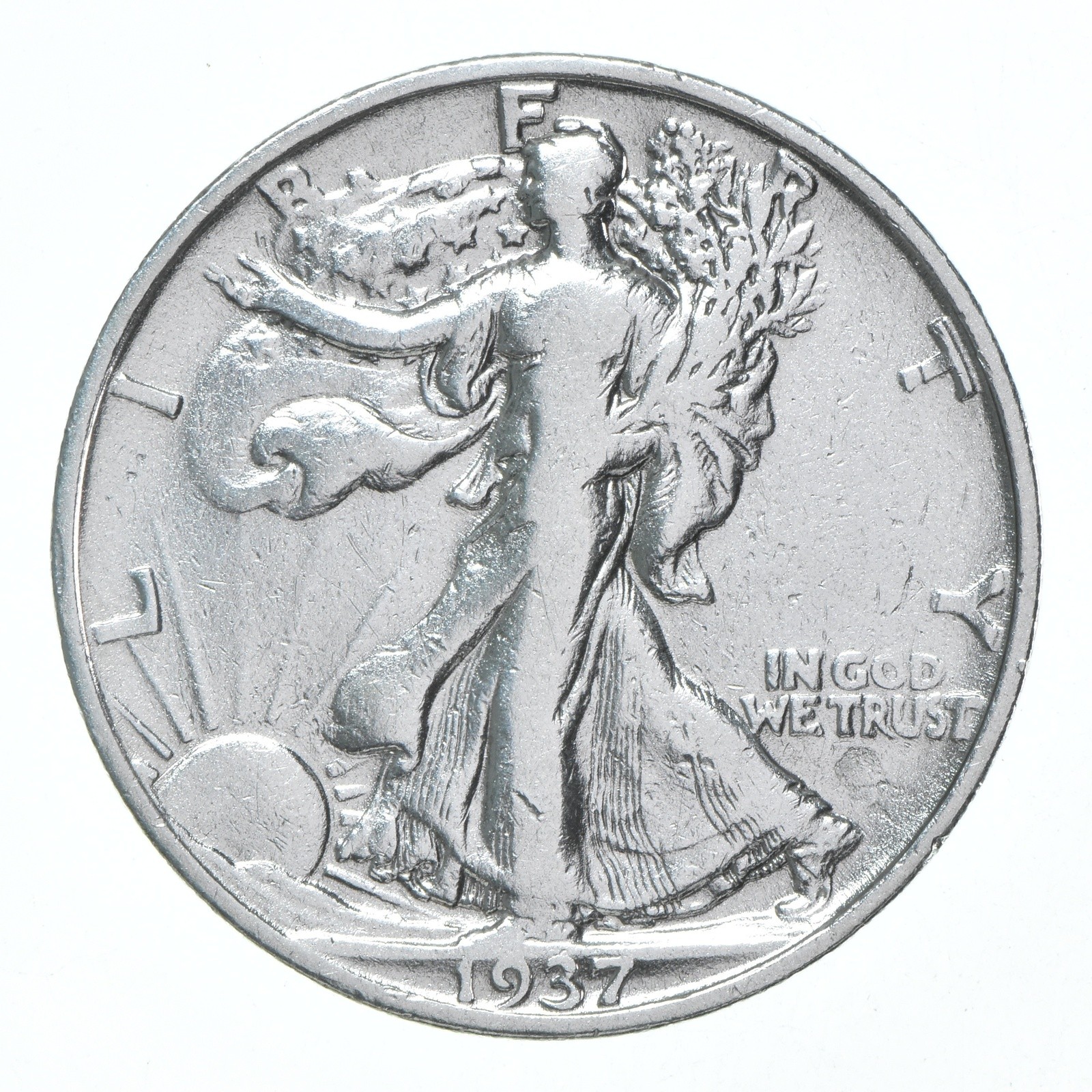 XF/AU 1937-S Walking Liberty Half Dollar Polished 90% Silver