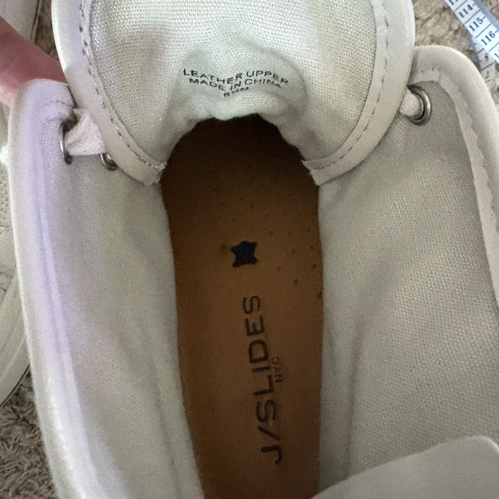 J/Slides NYC Chunky Platform Sneaker Boot White Leather Shoe Size 8.5