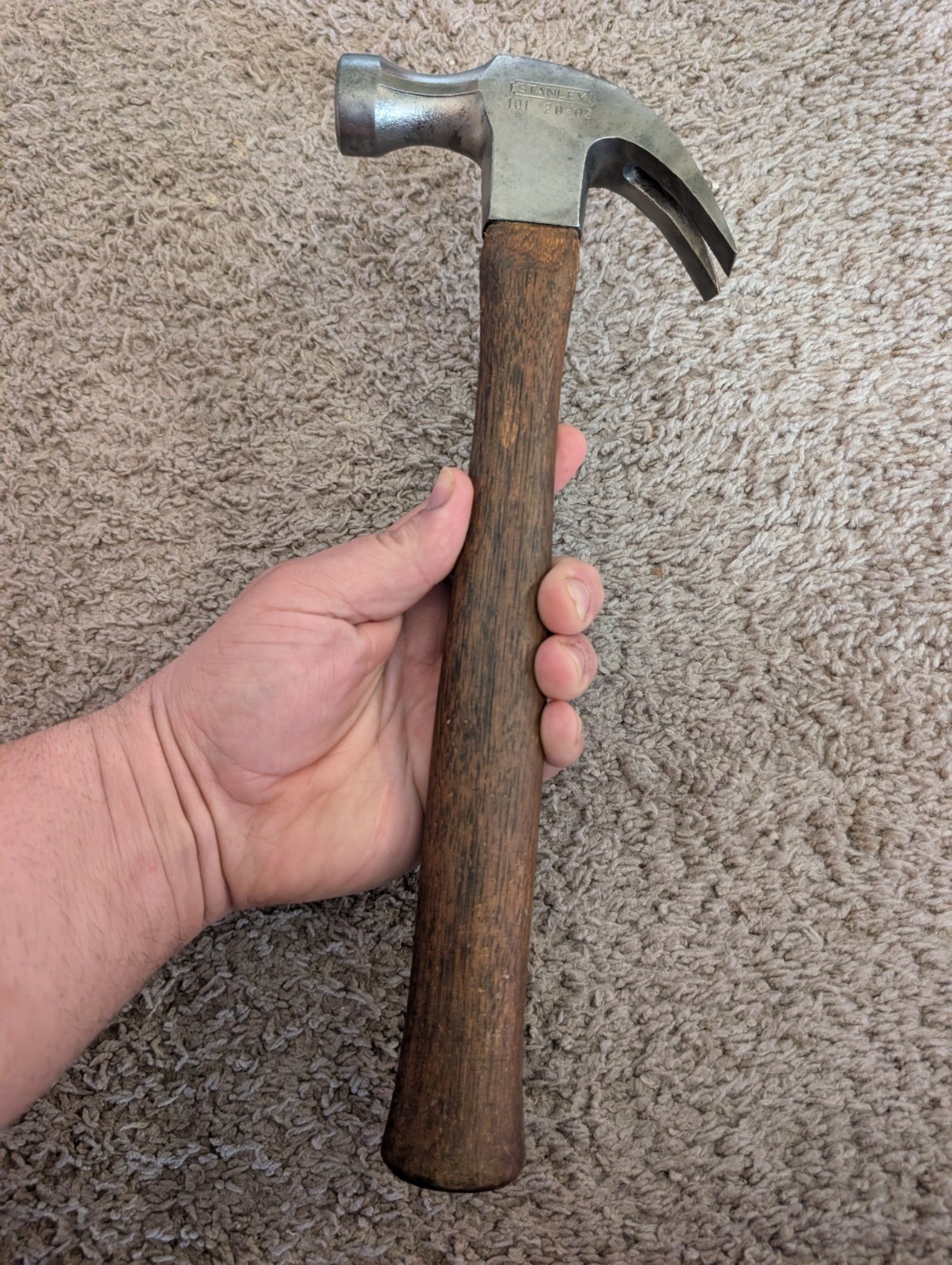 Vintage Stanley 101 20-OZ Wood Handle Claw Hammer
