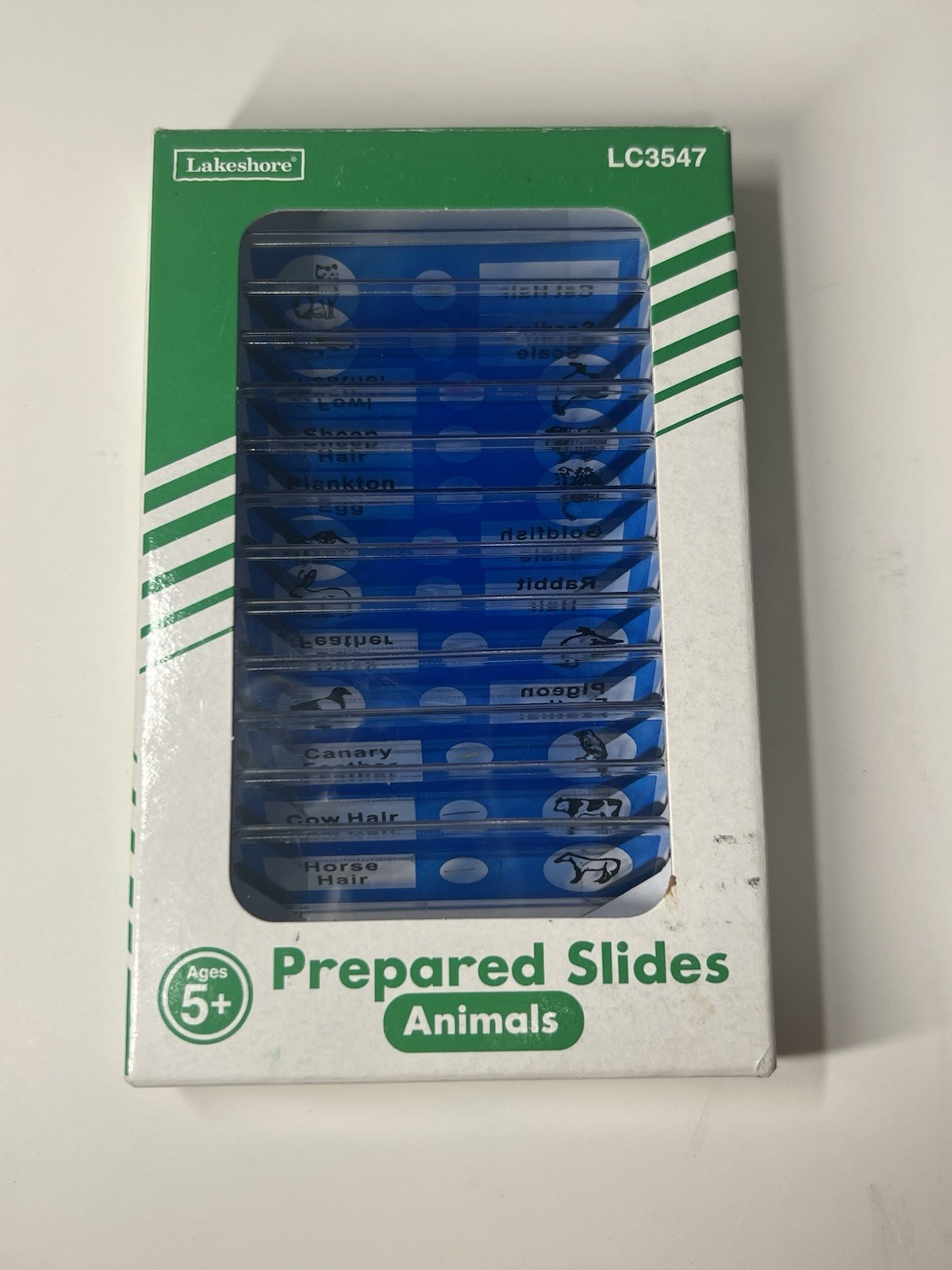 Lakeshore Prepared Slides Animals 12 Slides LC3547 Ages 5+ Duck Cat Cow Horse