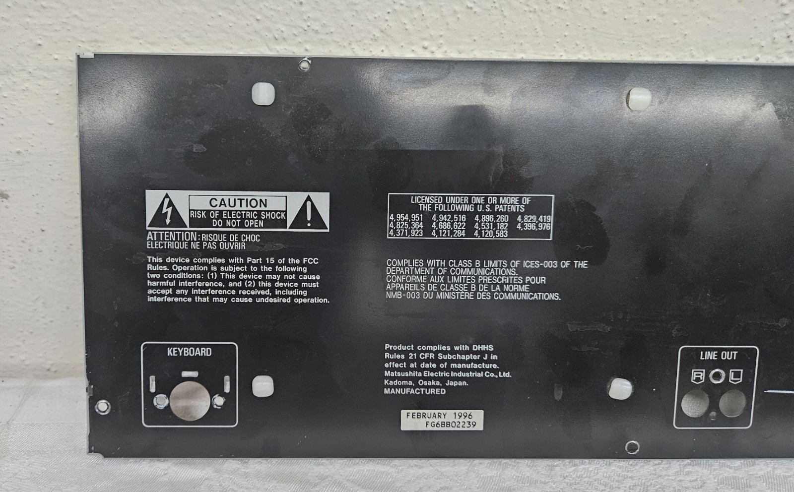 TECHNICS SL-MC700 CD Player Metal BACK PANEL