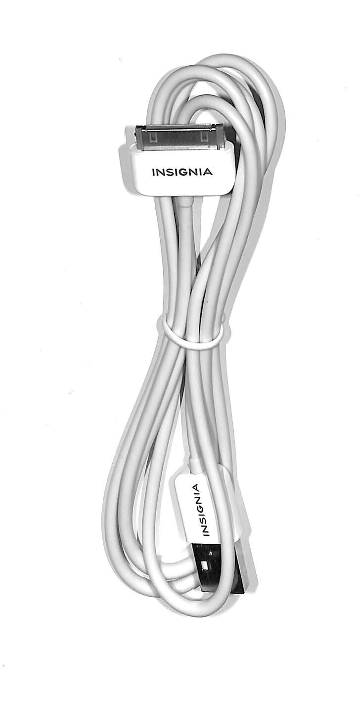 Insignia for Apple MFi Certified 4' 30-Pin Charge-and-Sync Cable - White
