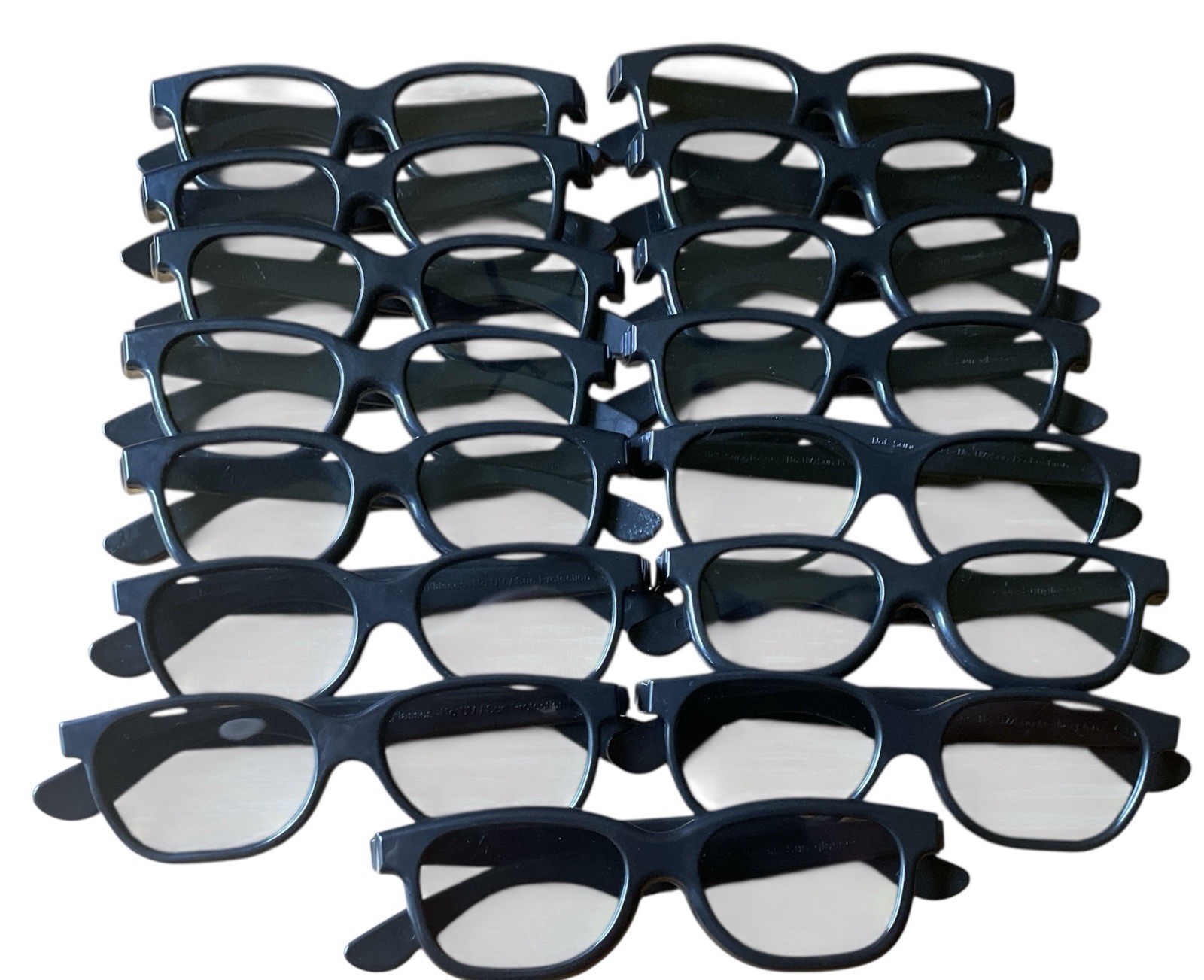 Original Real D 3D Movie Theatre Glasses Lot of 15 Black One Size Fits Most