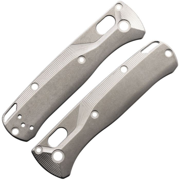 Flytanium Crossfade Scales Stonewashed Titanium For Benchmade Mini Bugout Knife