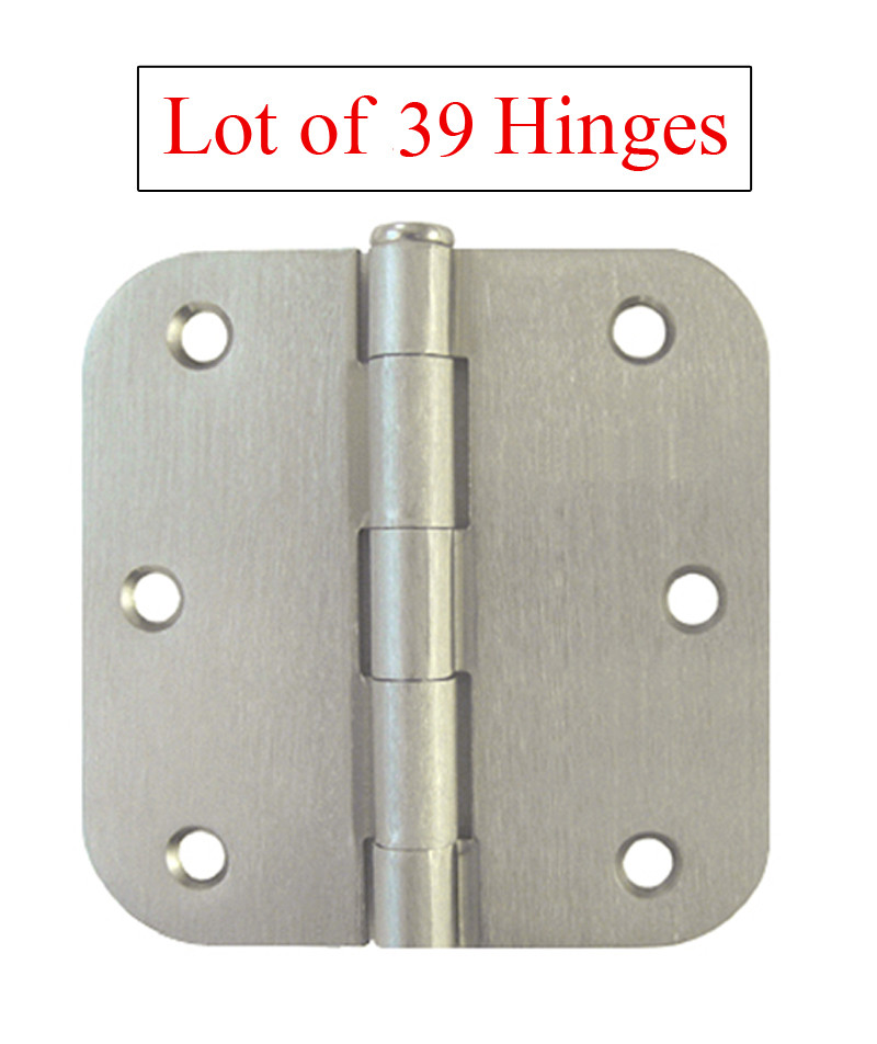 39 Satin Nickel 3.5"w5/8" Radius Door Hinge brushed nickel round free shipping