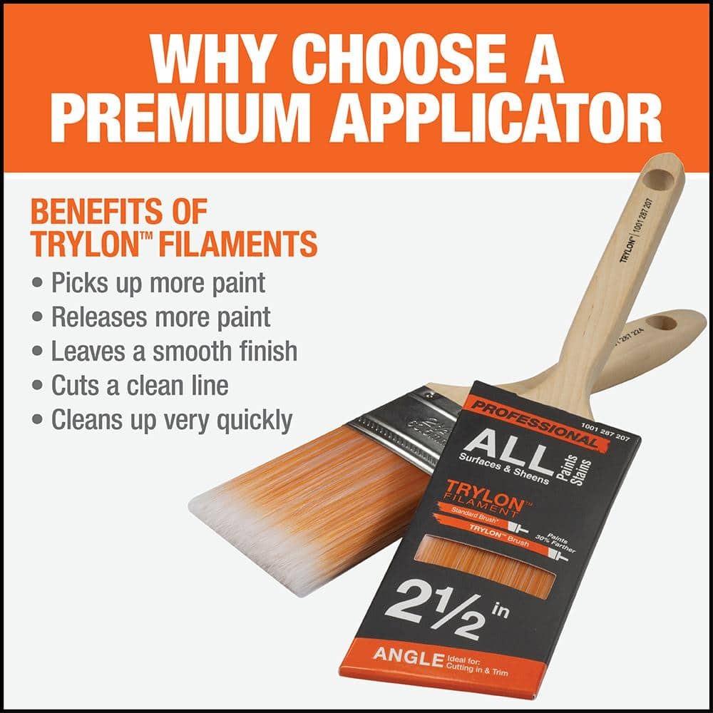 Premium 2 In. Polyester Trylon Thin Angled Sash Paint Brush