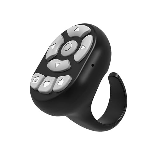 TikTok Scrolling Ring Microphone Remote Control,Fingertip Wireless Black