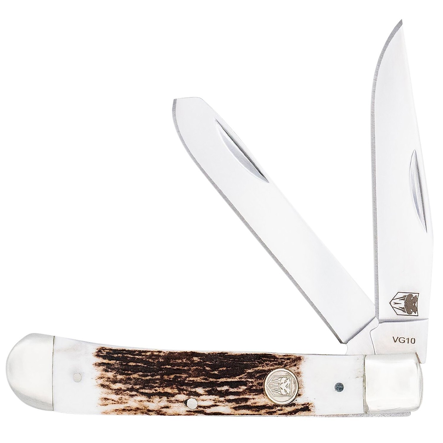 CobraTec Trapper 2.88"/2.94" Point/Spey SS Pocket Knife, Stag Bone #CTTDTRPSTAG