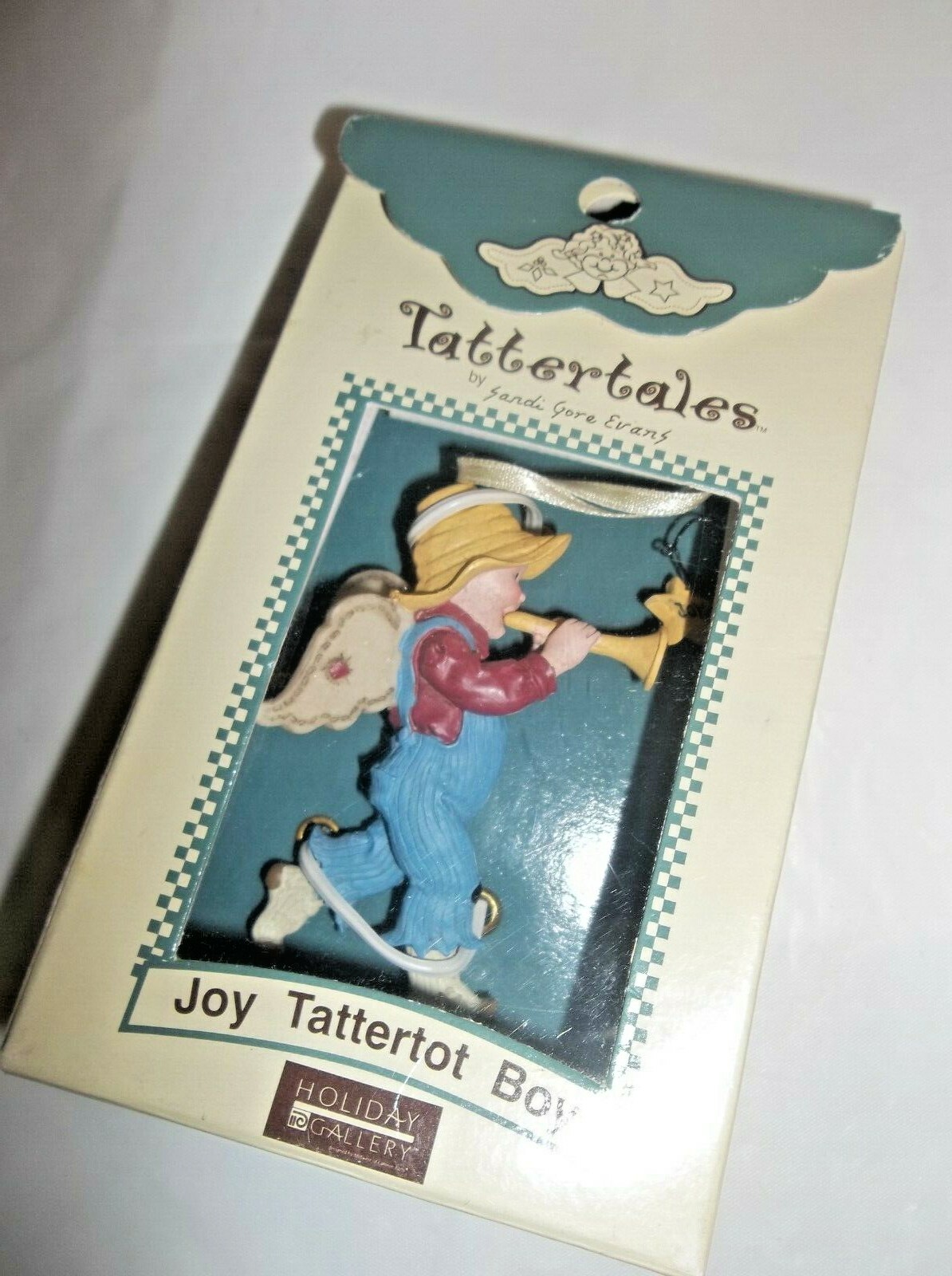 Tattertales Ornament by Sandi Gore Evans JOY TATTERTOT BOY Midwest CF-1999