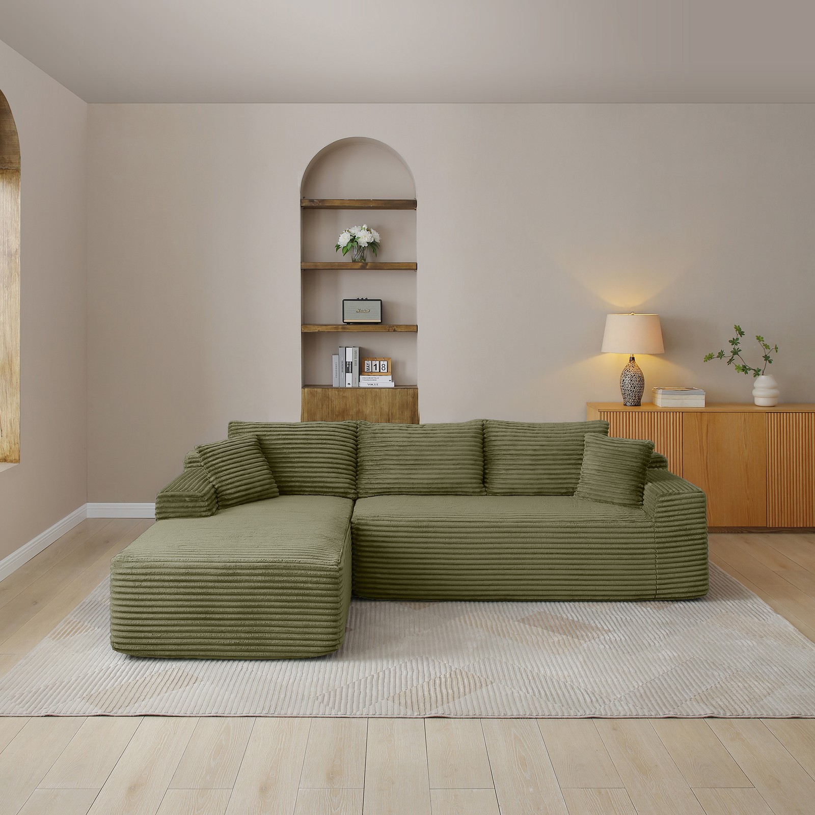 105'' Modular Sectional Sofa, Cloud Sectional Couch with Deep Seat, Modern Modul