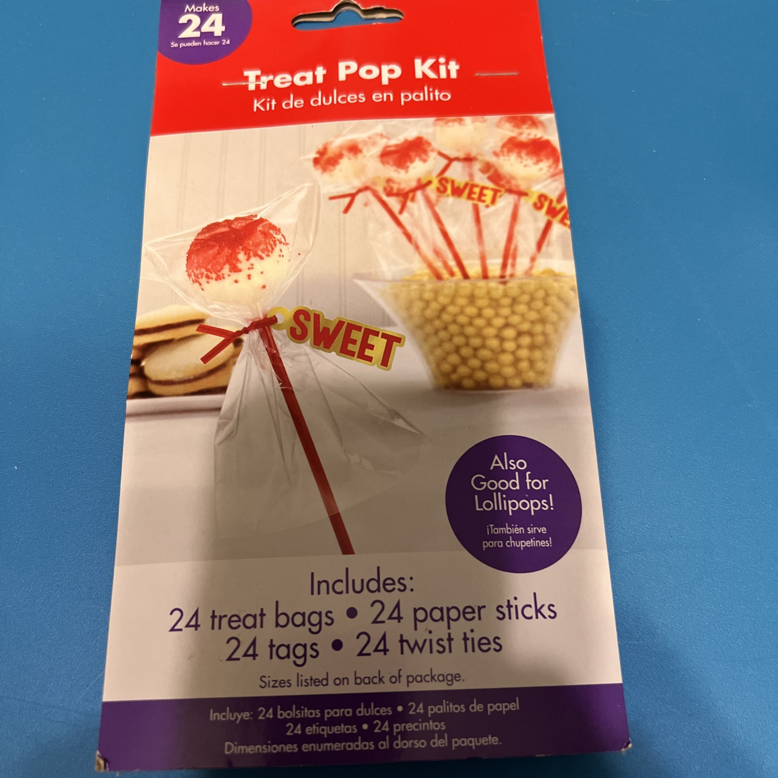 Lollipop Treat Cake Pop Kit-24 of each: Sticks, 4x6 Bags, Twist Ties, Sweet Tags