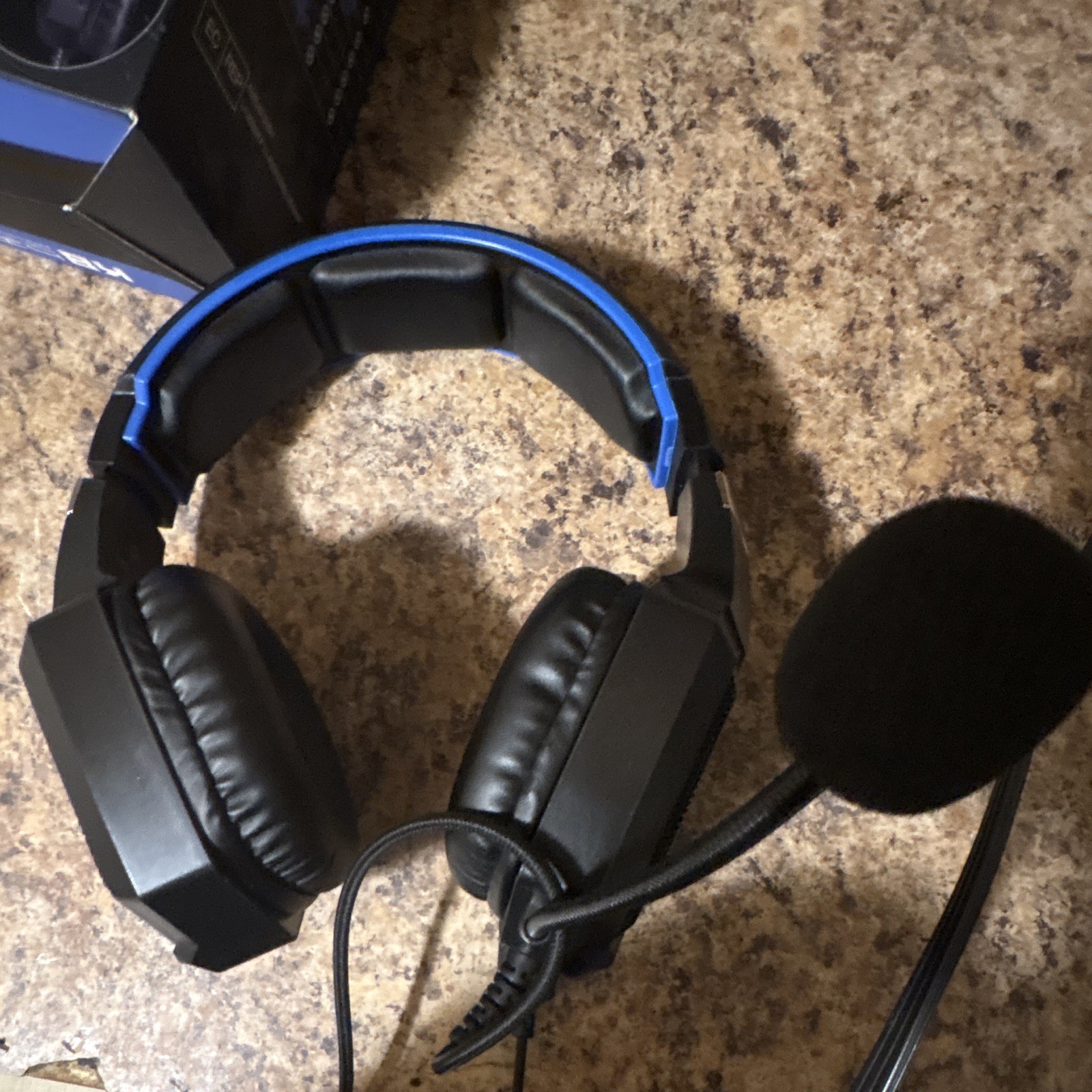 K8 High Performance Over-Ear Headset w/ Boom Mic, Micro-USB, Black/Blue