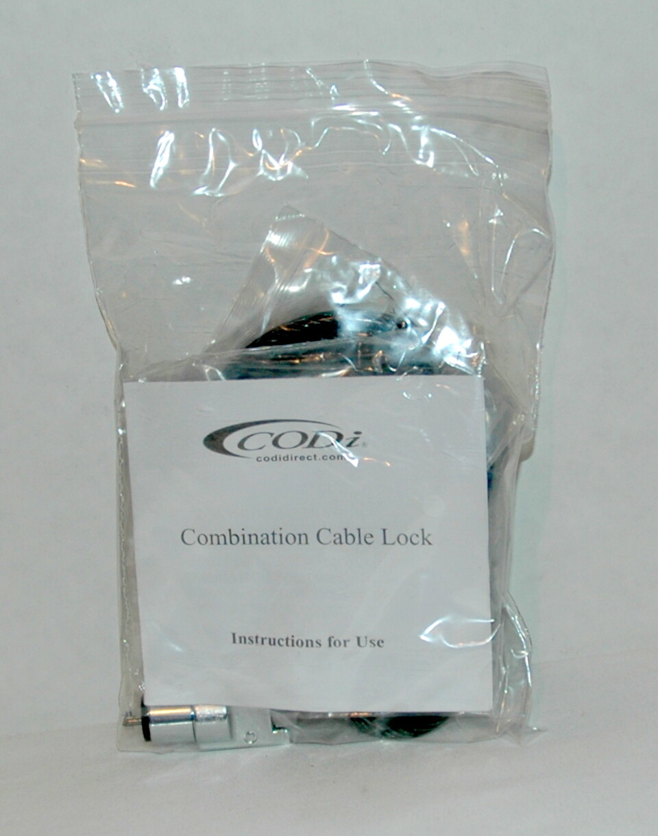 CODI 3-digit Combination Cable Lock Galvanized Steel for PC's – New