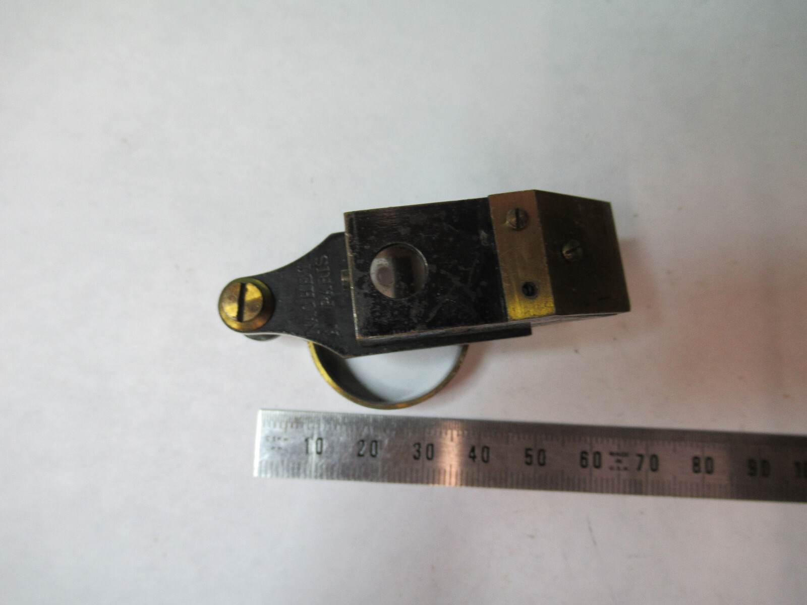 ANTIQUE BRASS NACHET PARIS PROJECTION PRISM ASSEMBLY MICROSCOPE PART X2-A-14