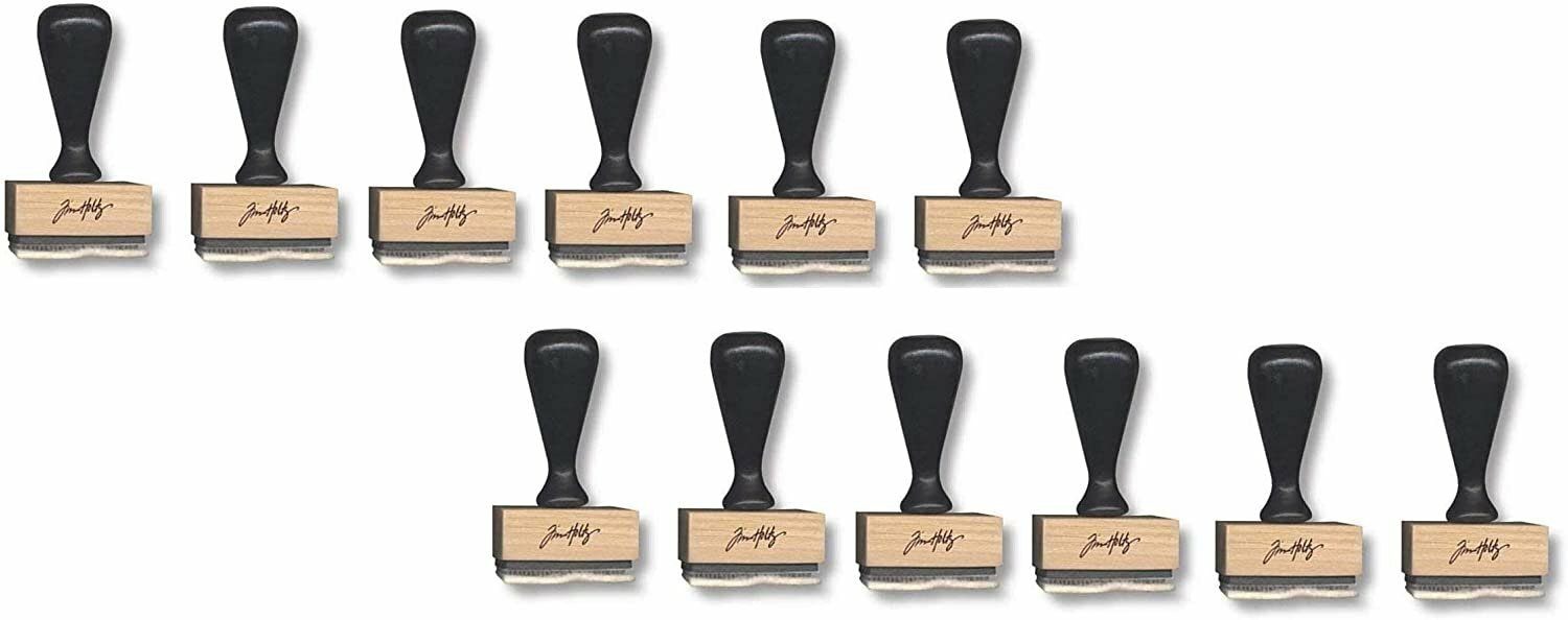 Ranger Tim Holtz Bundle Alcohol Ink Applicator Stamp Handle 12 pk Rectangle...