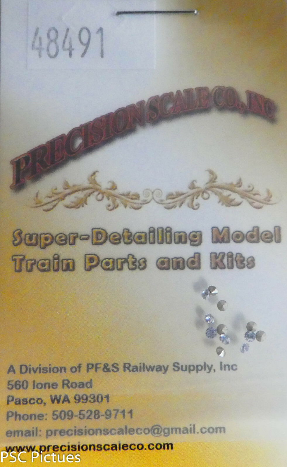 Precision Scale #48491 Jewels, Clear, Medium, 1.7mm, .060  (12 in pkg)