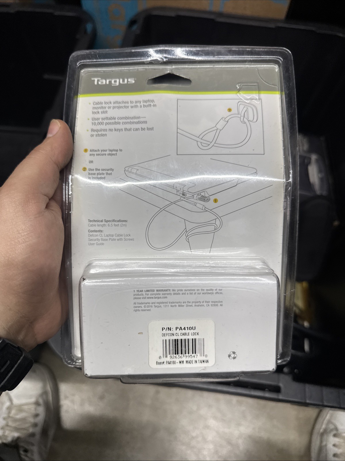 TARGUS DEFCON LAPTOP COMBINATION CABLE LOCK 6.5 FT