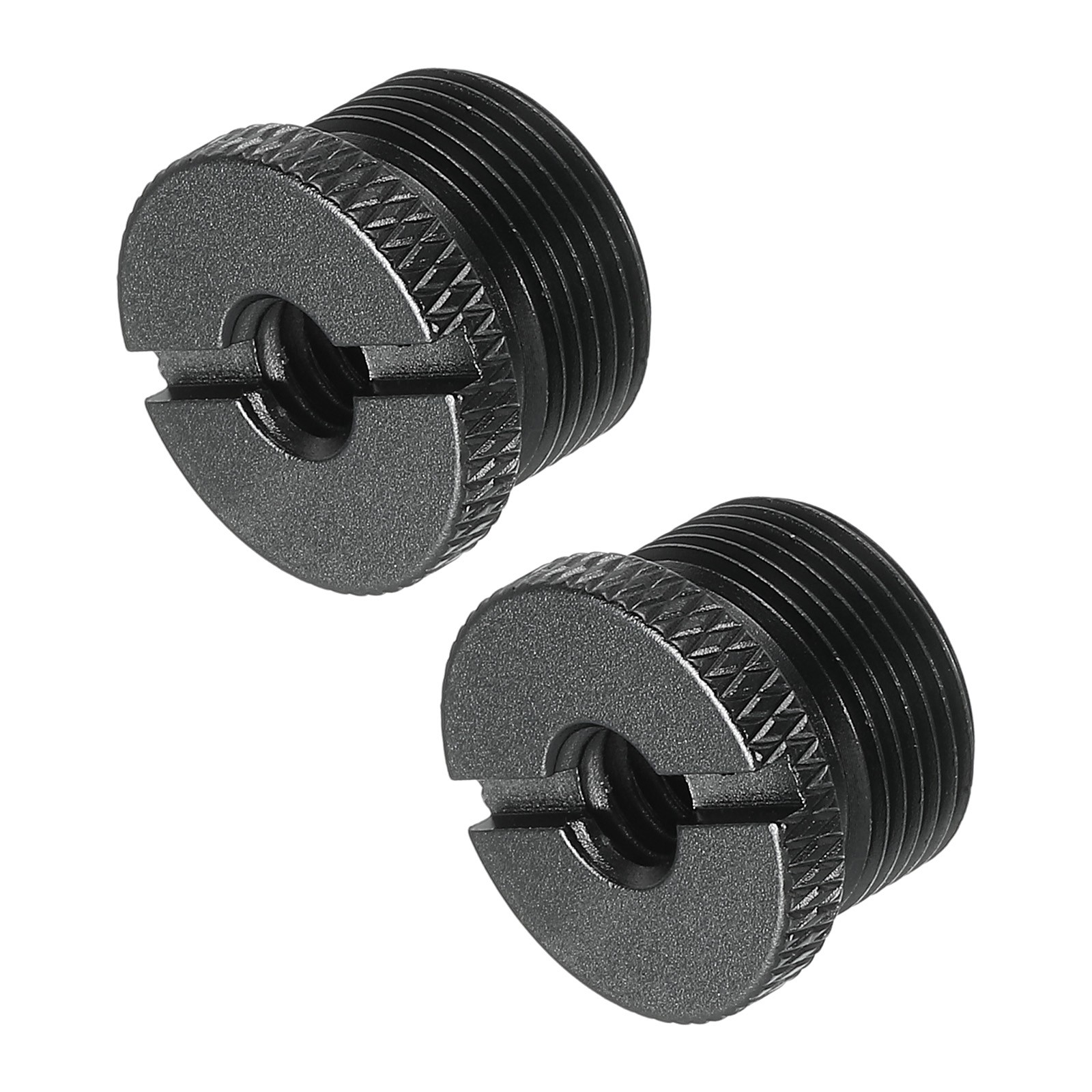 2Pcs Mic Stand Adapter 1/4 Female to 5/8 Male Aluminum Alloy Adapter Black