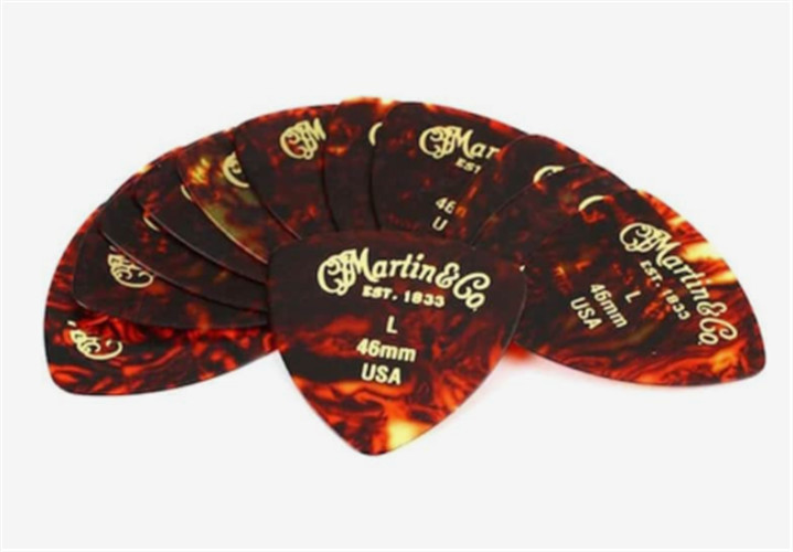 Martin 46mm 346 Shape Tortoise Shell Pick Pack, 12pc