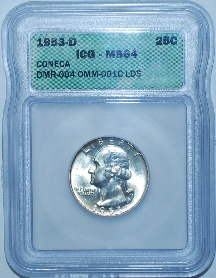 1953 D/S ICG MS64 FS-601 OMM-001 Washington Quarter