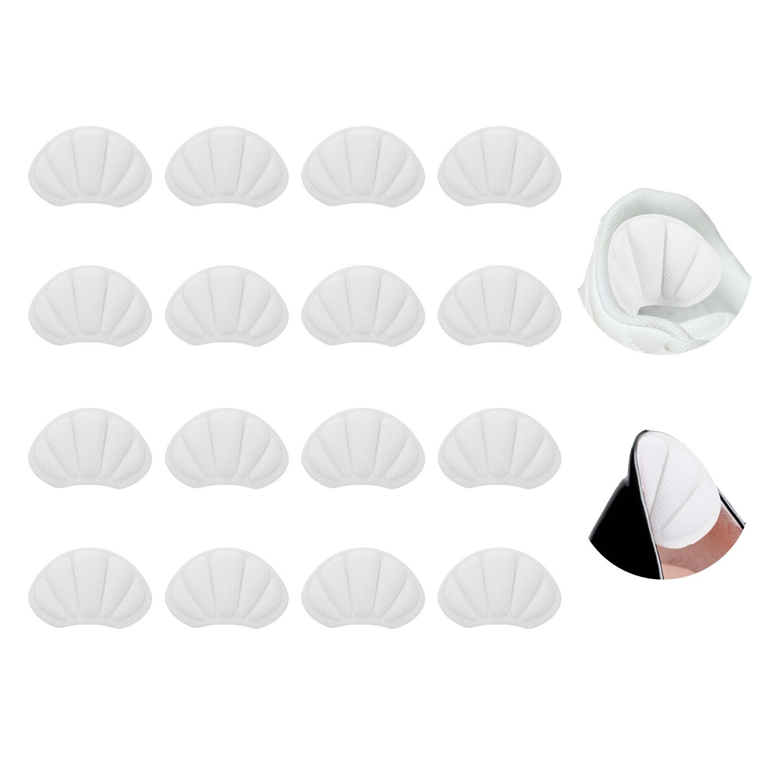 8 Pairs Heel Grips 0.28" Thick Heel Cushion Pads Cushion Liners, White