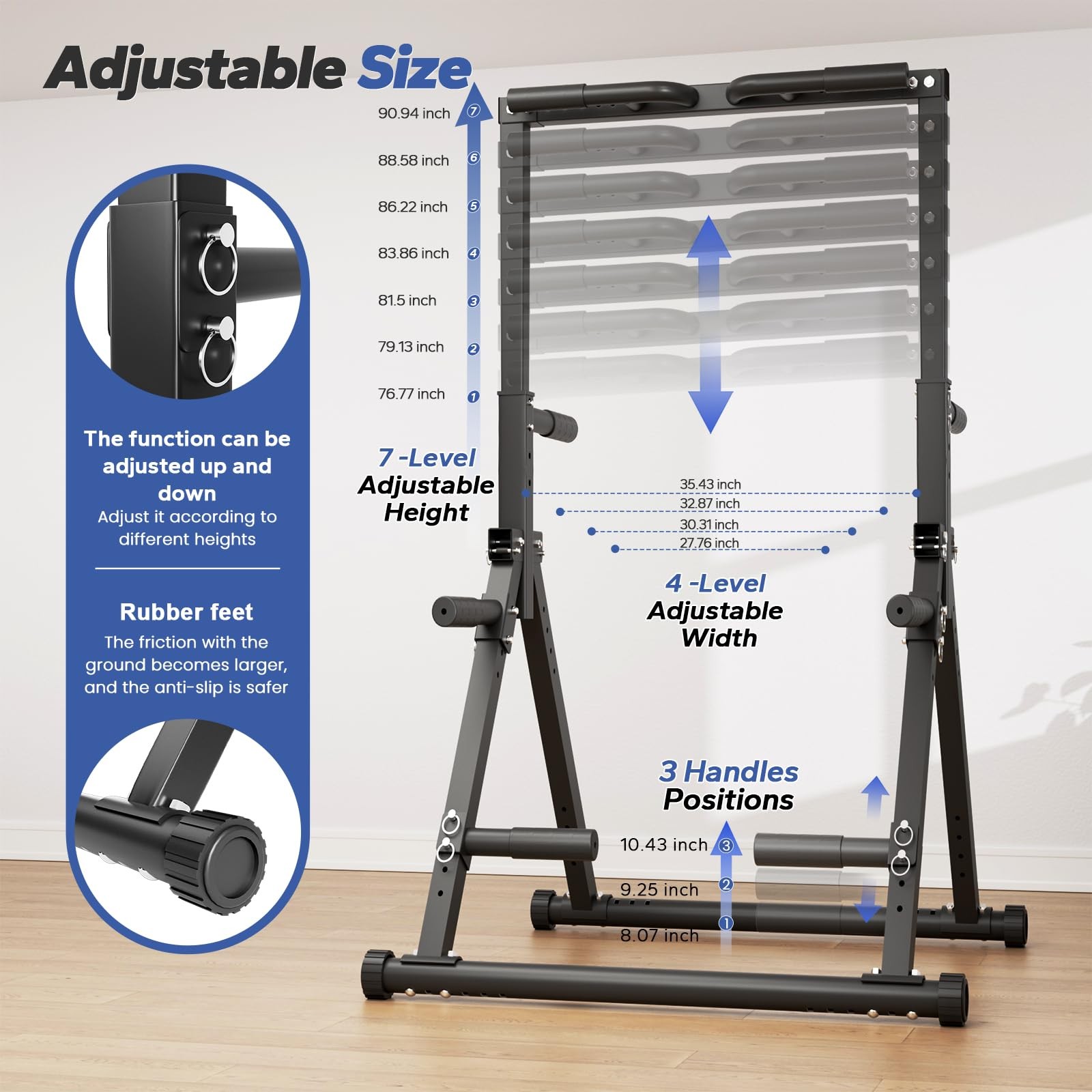 Foldable Pull Up Bar Free Standing, Strength Training Pull-up Bars Adjustable...