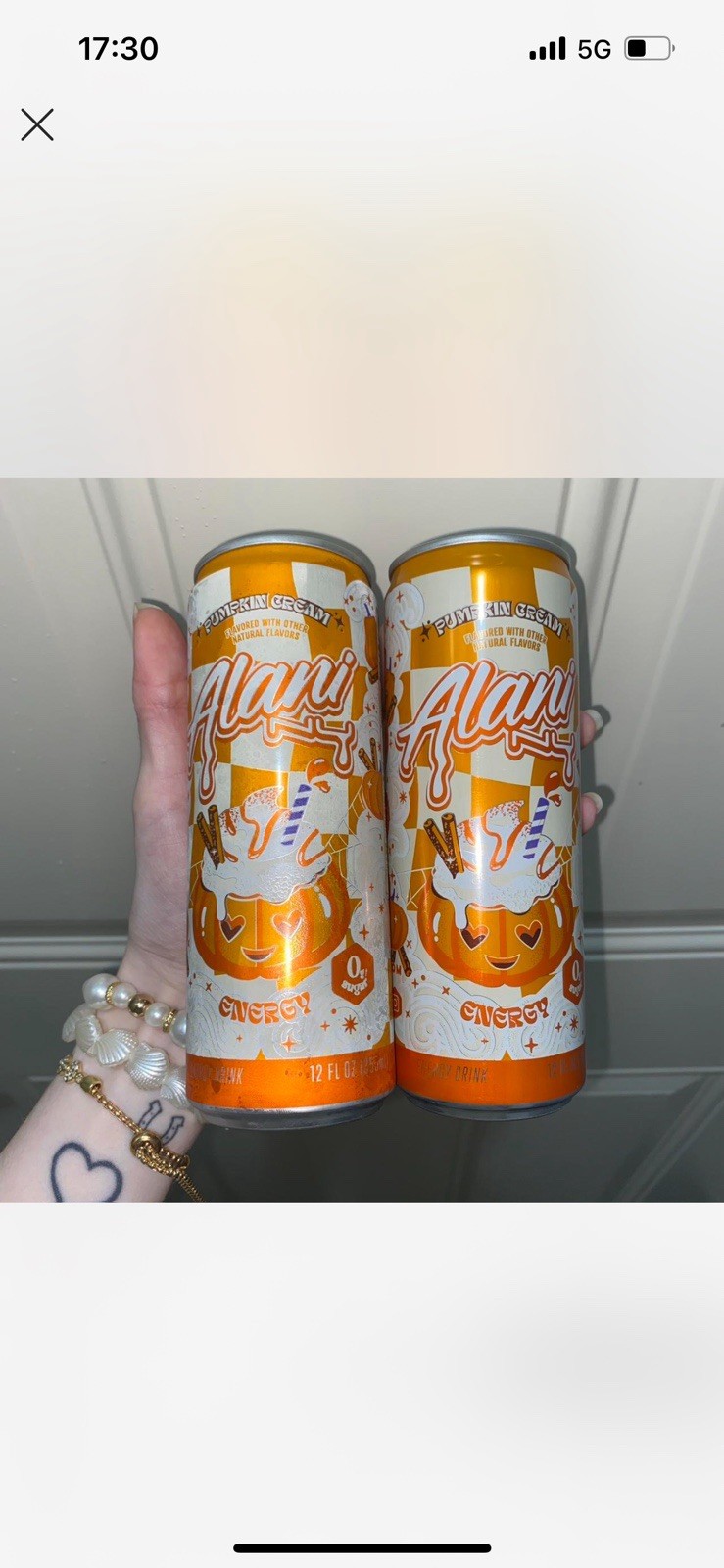 Alani Nu Pumpkin Cream Energy Drink, 2 Pack 12 fl oz