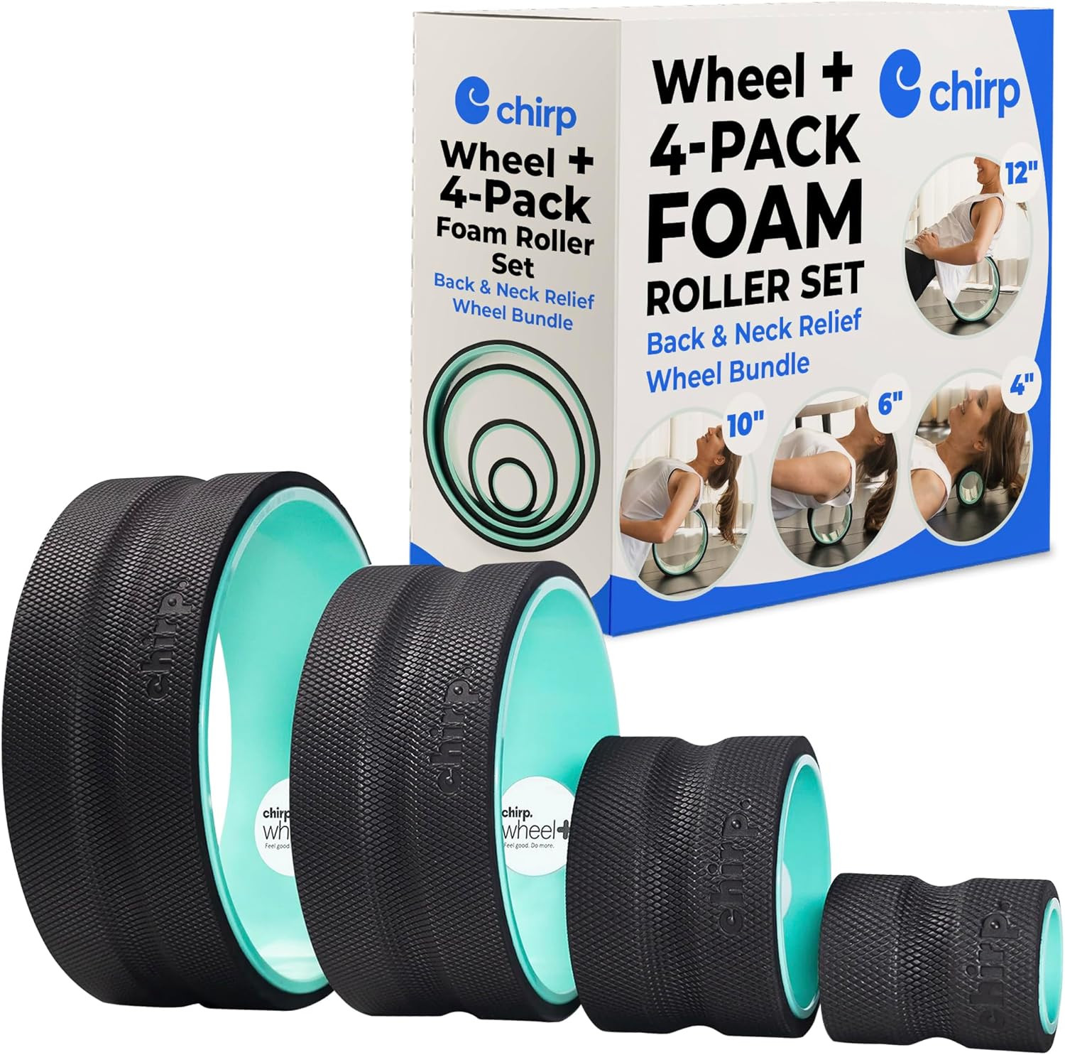 Wheel Foam Roller – Targeted Back & Neck Relief, Lumbar Spine Stretcher, Spinal