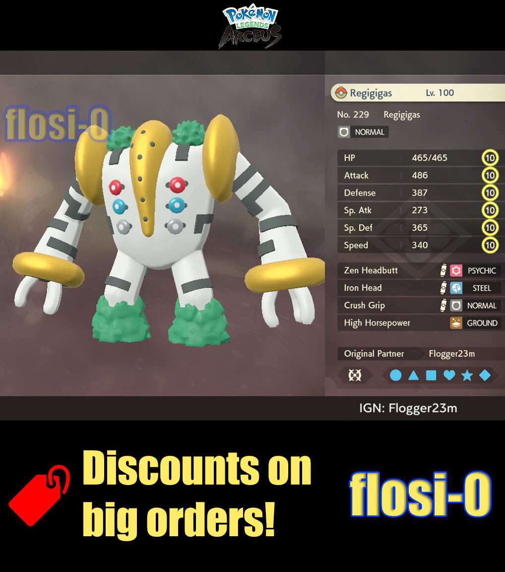 6IV Regigigas Max Effort Level Pokemon Legends Arceus