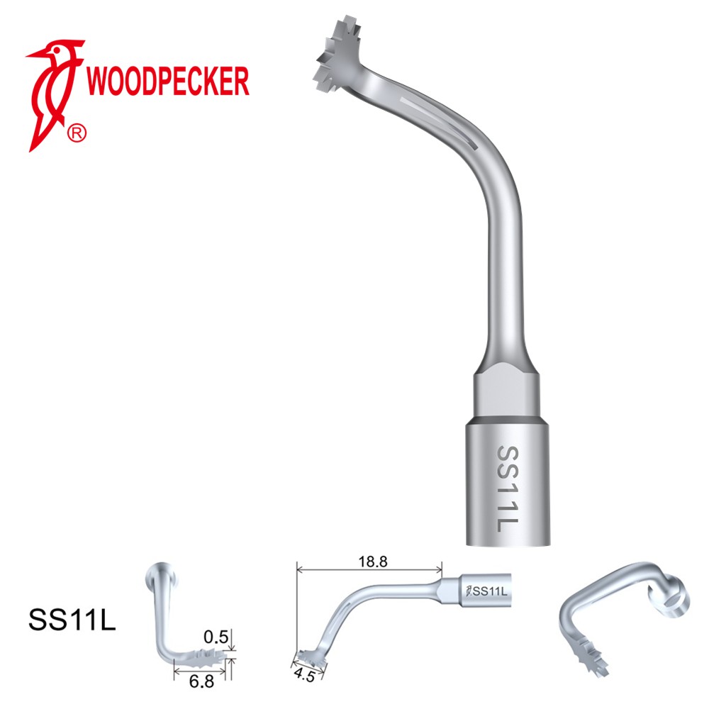 Woodpecker Dental Perio Bone Surgery Tips SS11L for Surgic Smart Satelec Perio