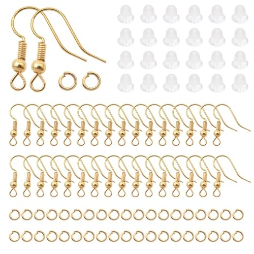 TOAOB 300pcs Earring Hooks Kits K Gold French Ear Wires with Ball and K gold