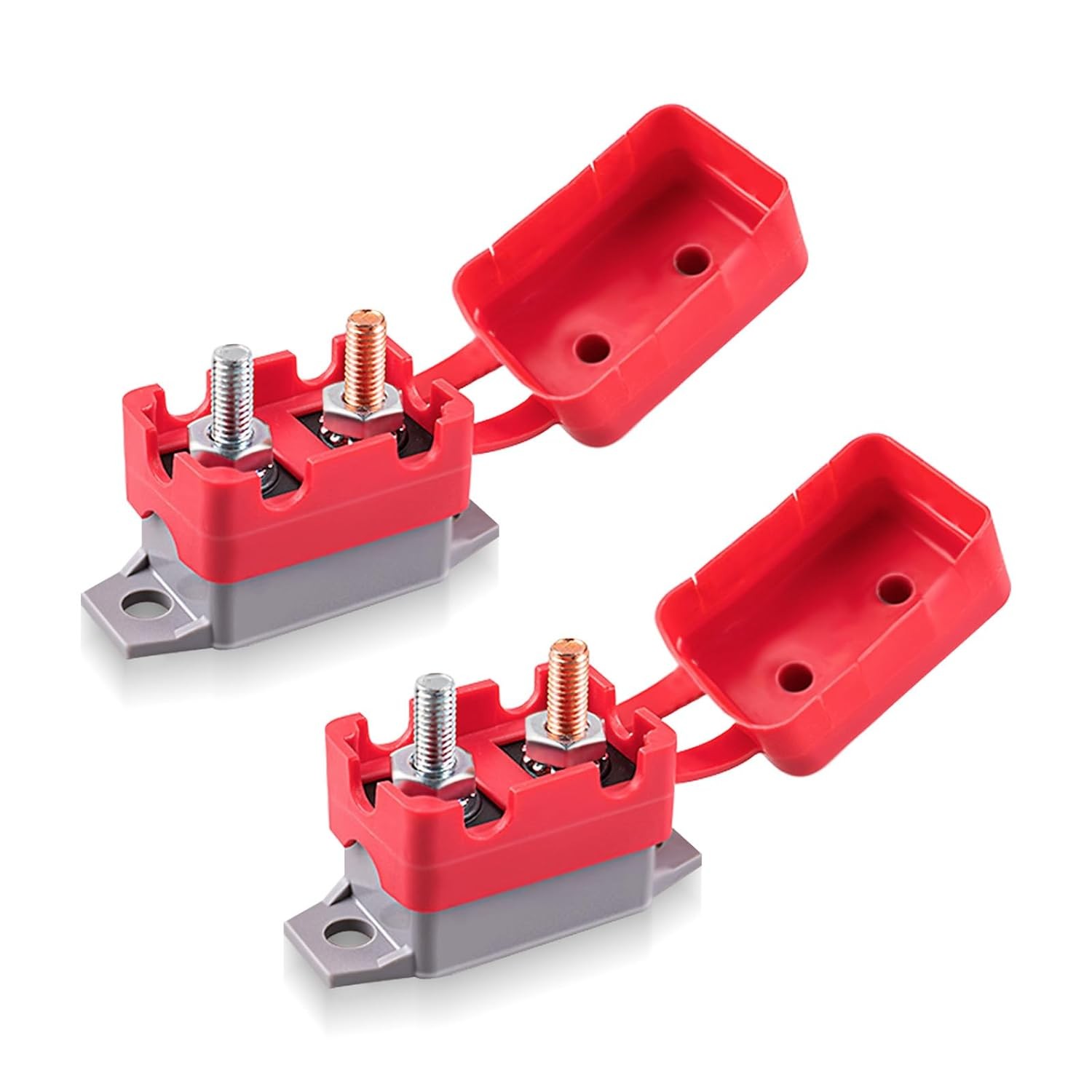 2 PCS DC 12V - 24V 50Amp Automatic Reset Circuit Breaker for Car, ATV, 50 Amp
