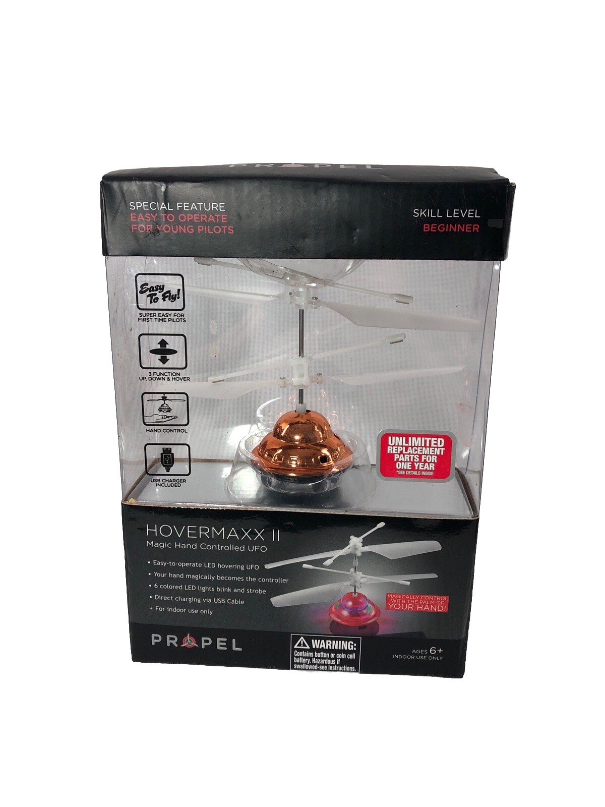 Propel Rc Hovermaxx 2.0 Ufo, 6 LED Lights  Magic Hand Control Hovers