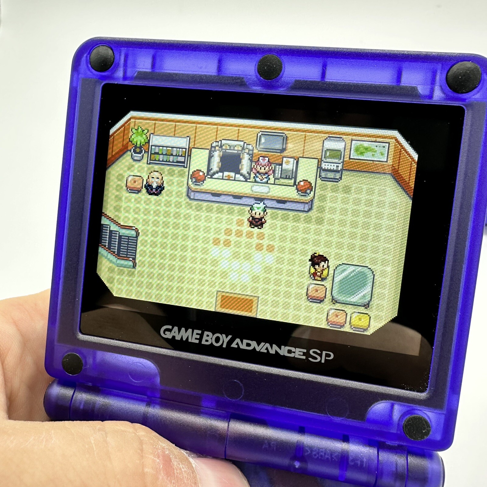 Gameboy Advance SP AGS-001 or IPS Grape Purple Glow *Glass Lens & New Battery*