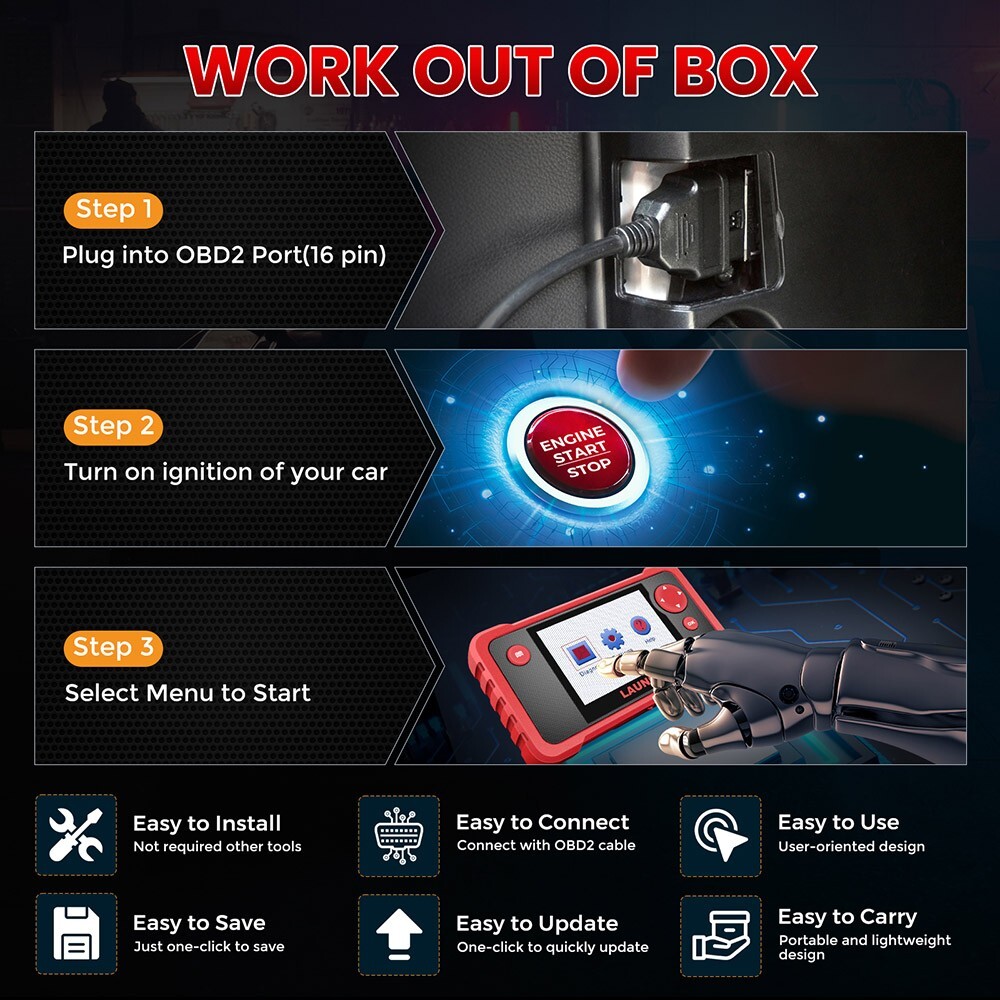 2024 LAUNCH X431 CRP123 V2.0 Car OBD2 Diagnostic Scanner Full System Code Reader