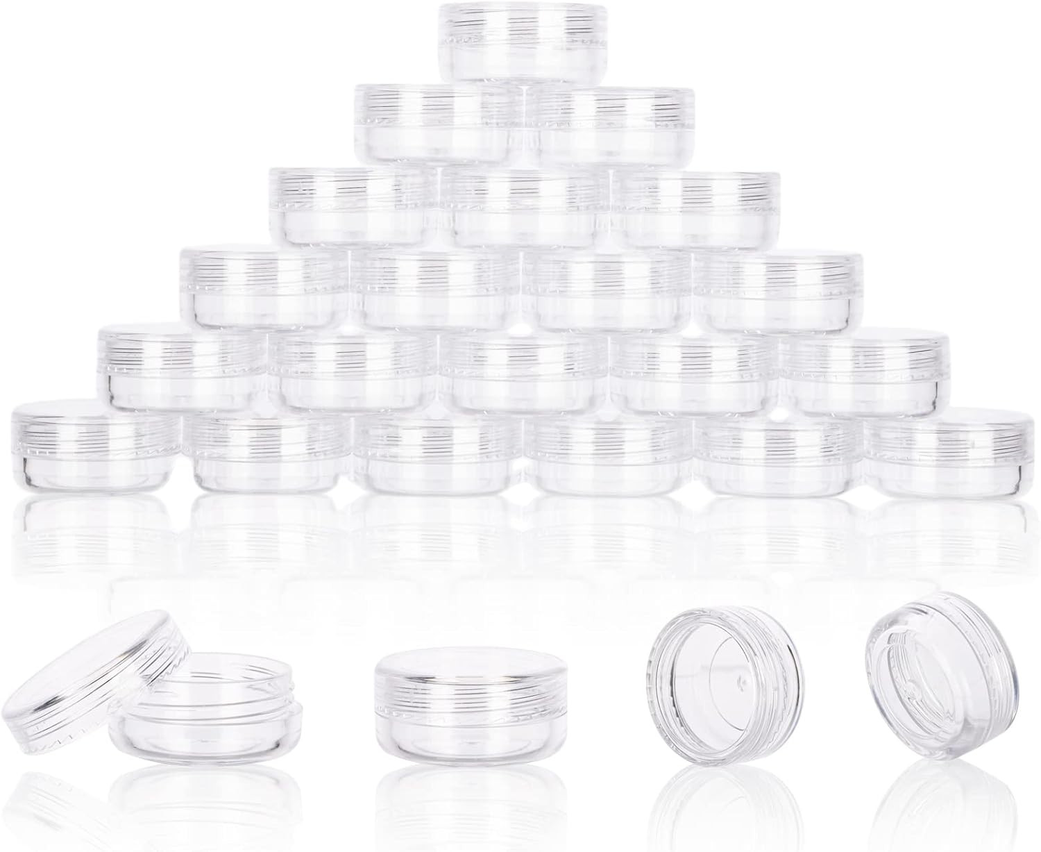 3 Gram Sample Containers 25 Count Empty Lip Balm Containers with Labels | Leak P