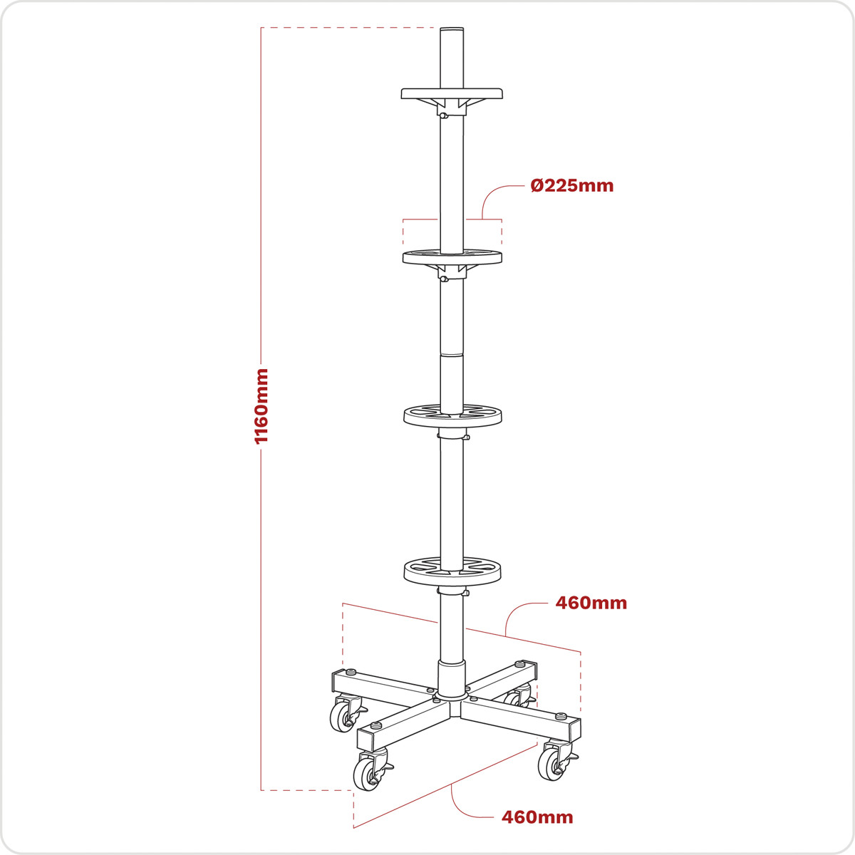 Sealey Wheel Storage Trolley 100kg Capacity STR004